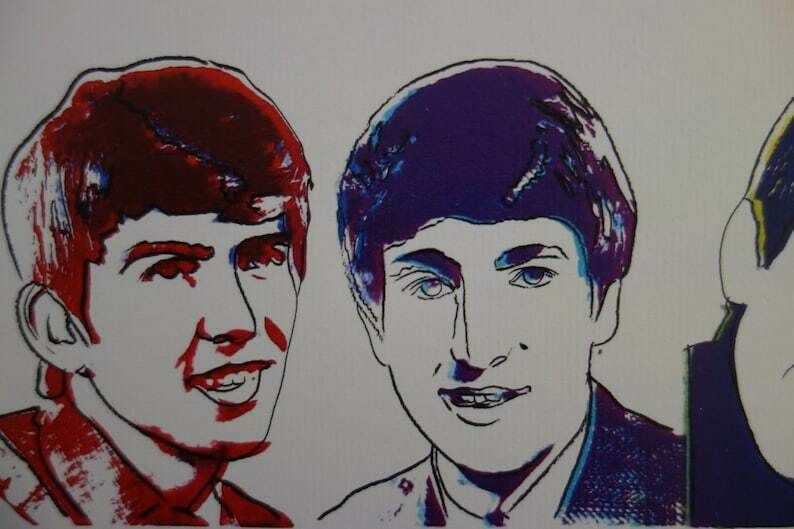 Fine Pop Art Edition Trial Proof Print – Beatles, Andy Warhol, Signed & Stamped With Estate Stamp photo furniture