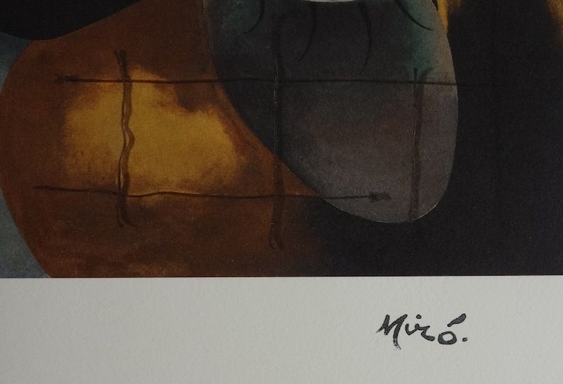 Fine Surrealist Limited Edition Print, Joan Miro, Signed & Numbered photo Art