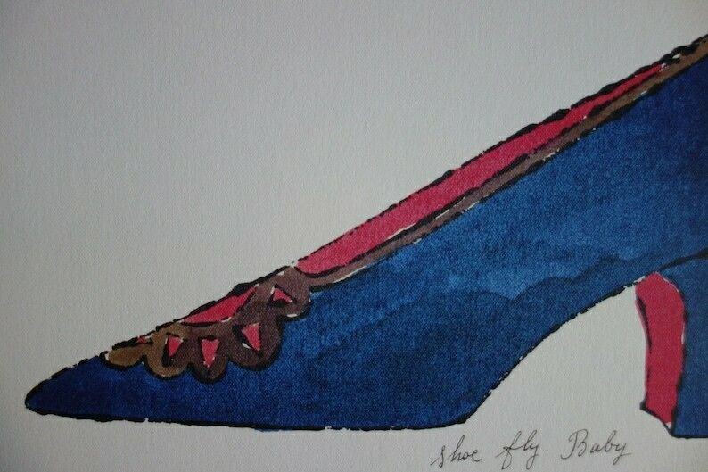 Fine Pop Art Limited Edition Illustration Print   Shoe, Andy Warhol, Signed & Stamped With Estate Stamp photo furniture