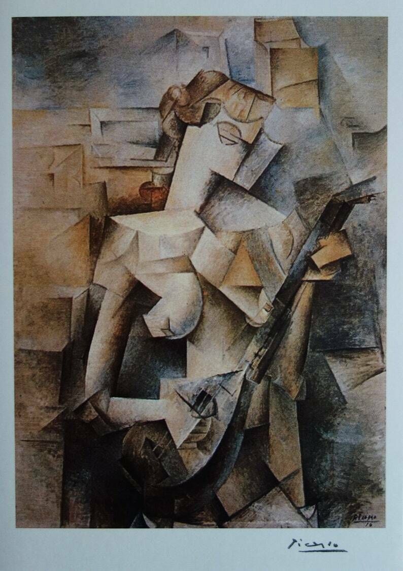 Fine Cubist Limited Edition Print   Cubism Period Portrait   Femme, Pablo Picasso, Signed & Stamped
