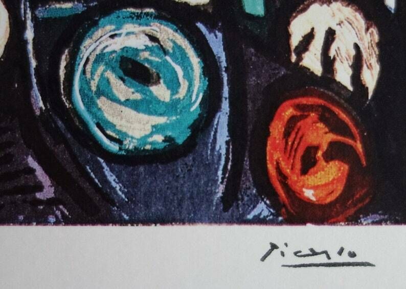 Fine Cubist Limited Edition Print   Femme, Pablo Picasso, Signed & Stamped photo Art