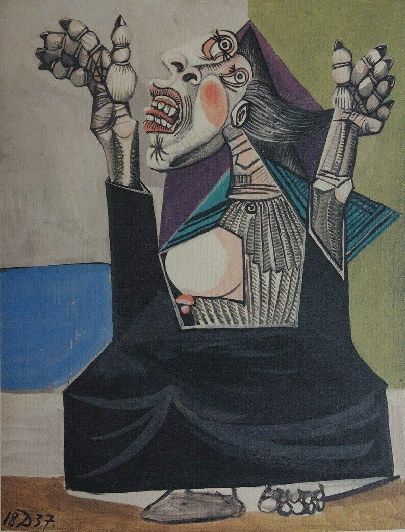 Fine Cubist Limited Edition Print   Portrait Of A Woman, Nude, Pablo Picasso, Signed & Numbered photo furniture