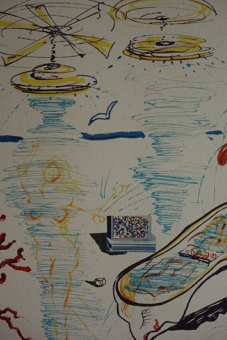 Fine Surrealist Limited Edition Print, Surreal Figures, Salvador Dali, Signed & Numbered In Pencil photo for sale