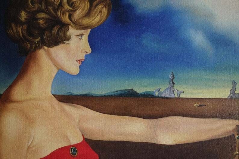 Fine Surrealist Limited Edition Print, Woman, Salvador Dali, Signed & Numbered In Pencil photo furniture