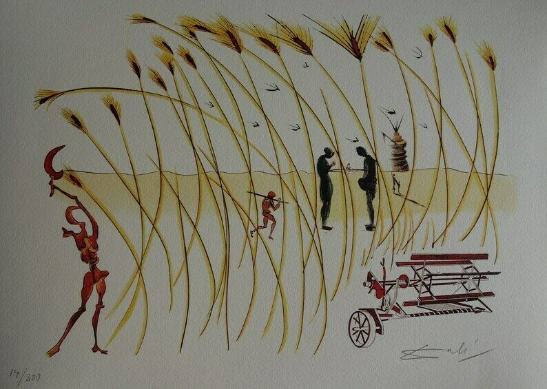 Fine Surrealist Limited Edition Print, Harvest, Salvador Dali, Signed & Numbered In Pencil
