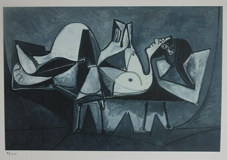 Fine Cubist Limited Edition Print   Portrait Of A Woman, Nude, Pablo Picasso, Signed & Numbered