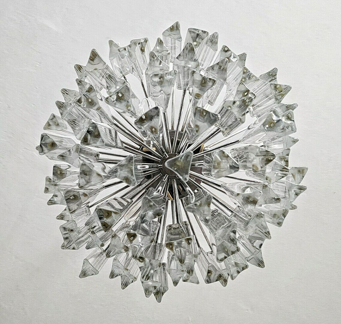 Glamorous Mid Century Modern Triedri Crystal Chandelier By Paolo Venini // Made In Italy In 1950s photo Lighting