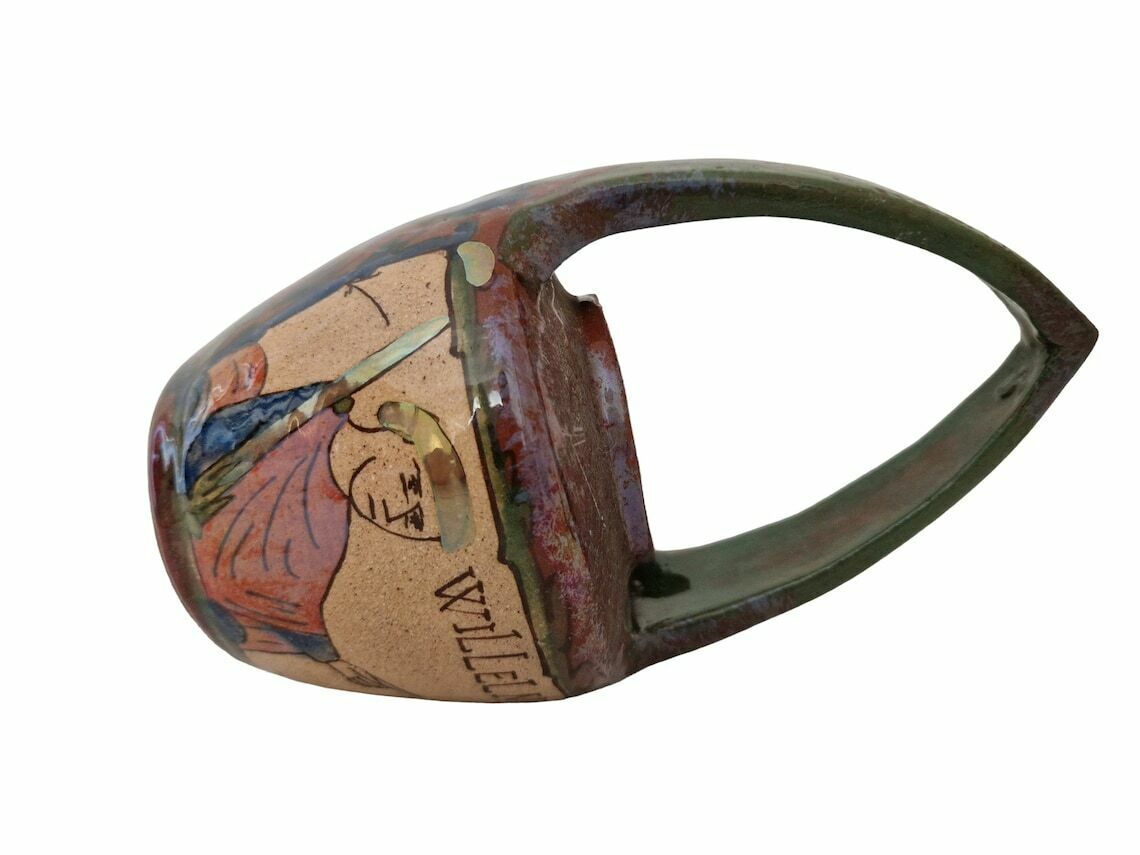 Louis Desmant Art Pottery Vase, Antique French Gloss Luster Ceramic, Bayeux Tapestry photo Home Decor