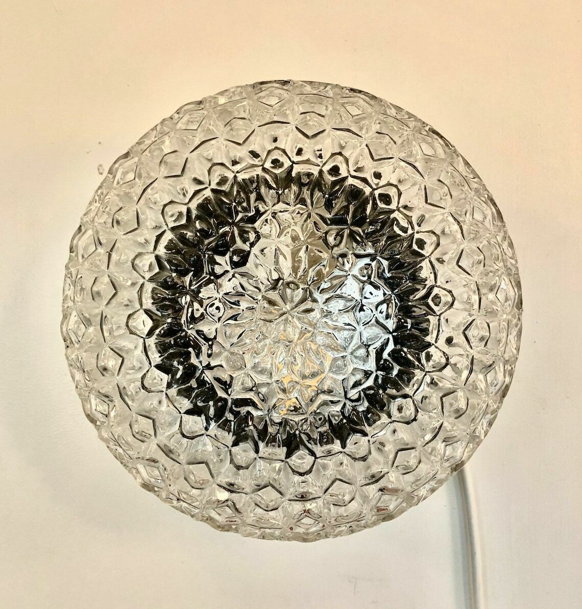 Vintage German Glass Wall Or Ceiling Lamp In Organic Pattern   Design From Rudolf Zimmermann Bamberg photo for sale