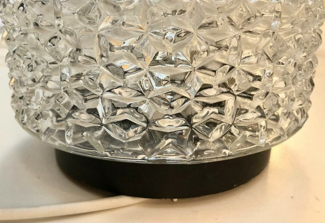 Vintage German Glass Wall Or Ceiling Lamp In Organic Pattern   Design From Rudolf Zimmermann Bamberg photo 155.0