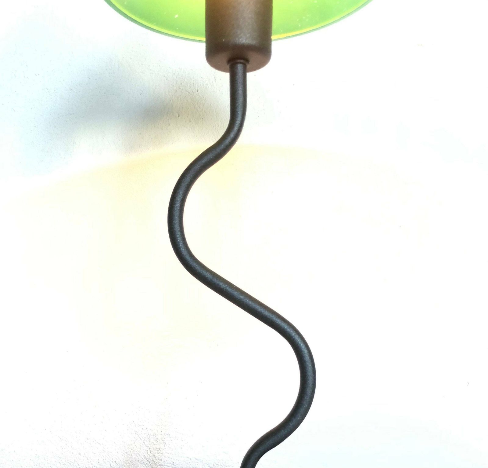 Danish Postmodern Table Lamp In Organic Shaped Swaying Metal Base And Pointy Green Glass Shade   Design From E.S. Horn photo for sale