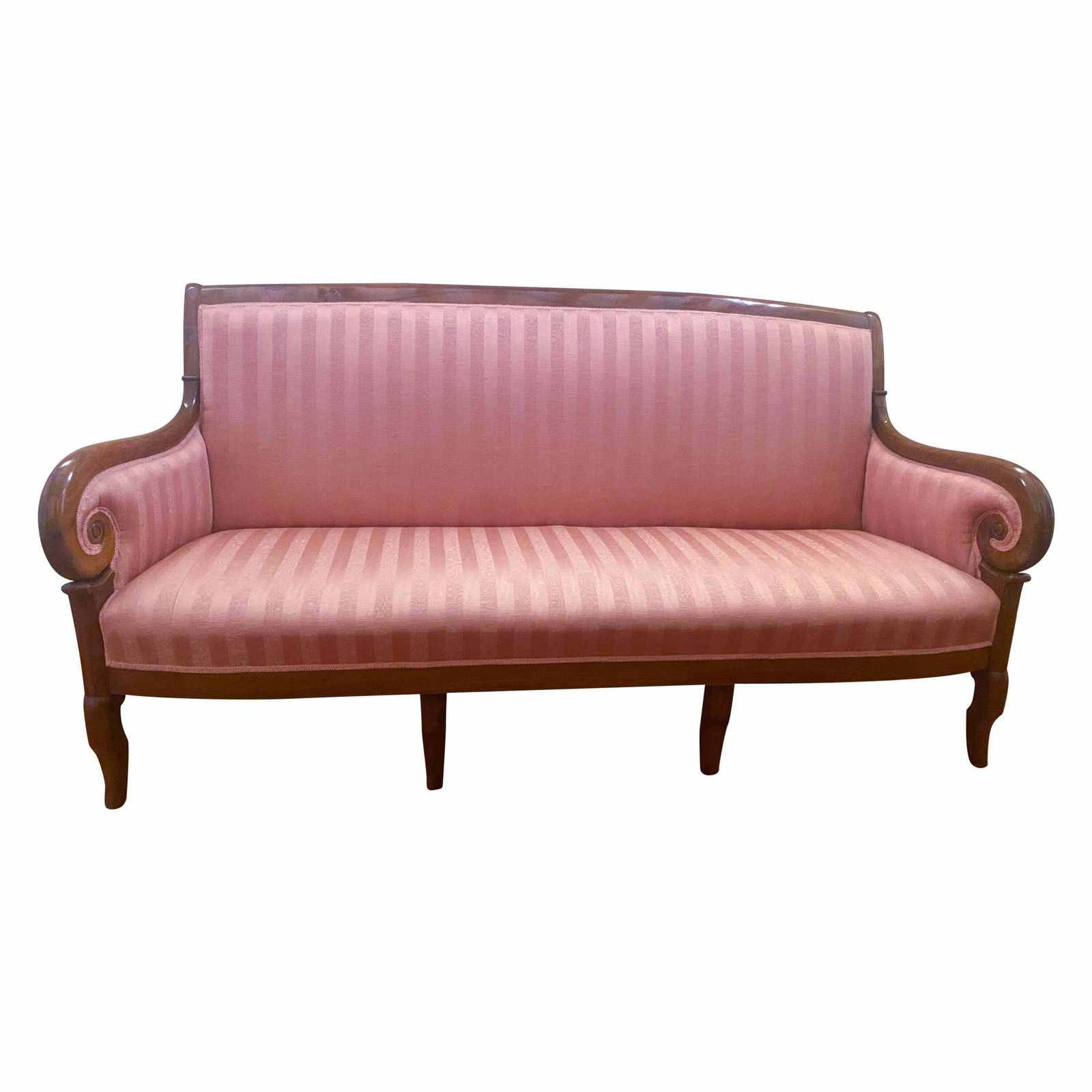 Antique Restoration Era Walnut Sofa, France 1830s