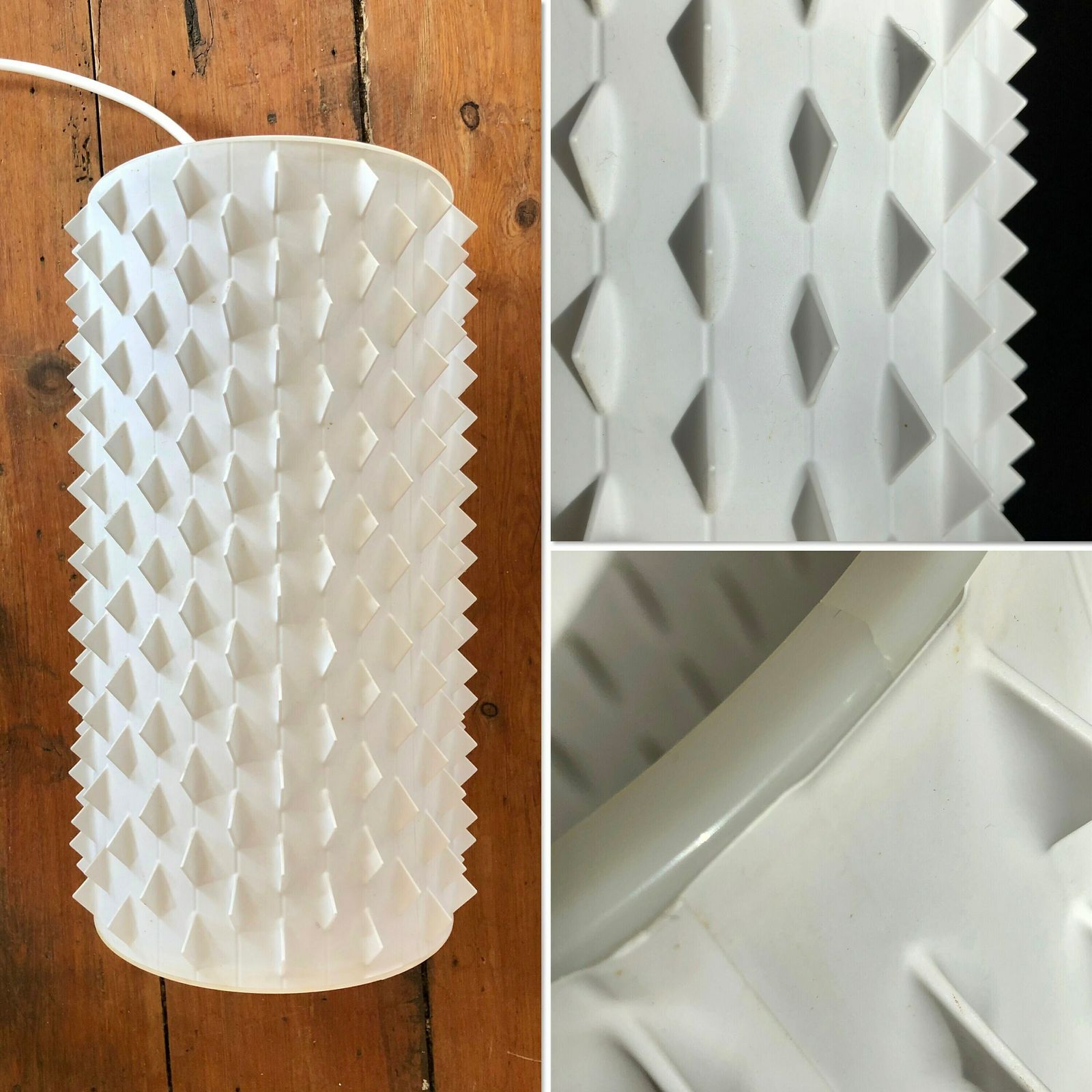 photo furniture Rare Modernist Danish “Contour 602” Ceiling Lamp In Plastic With Spike Pattern   Design By Lars Schiøler For Høyrup Lighting In 1959