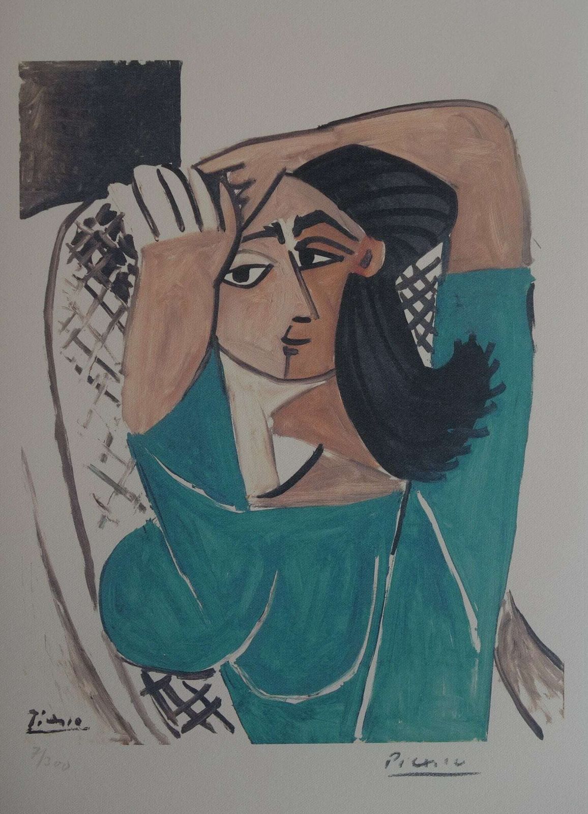 Fine Cubist Limited Edition Print   Portrait Of A Woman, Pablo Picasso, Hand Signed & Numbered photo vintage