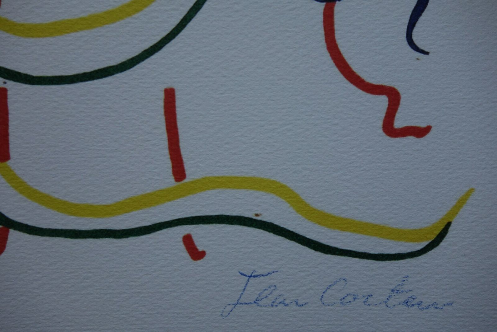 Rare Beautiful Limited Illustration Print   Portrait, Jean Cocteau, Signed, Numbered & Stamped photo Art