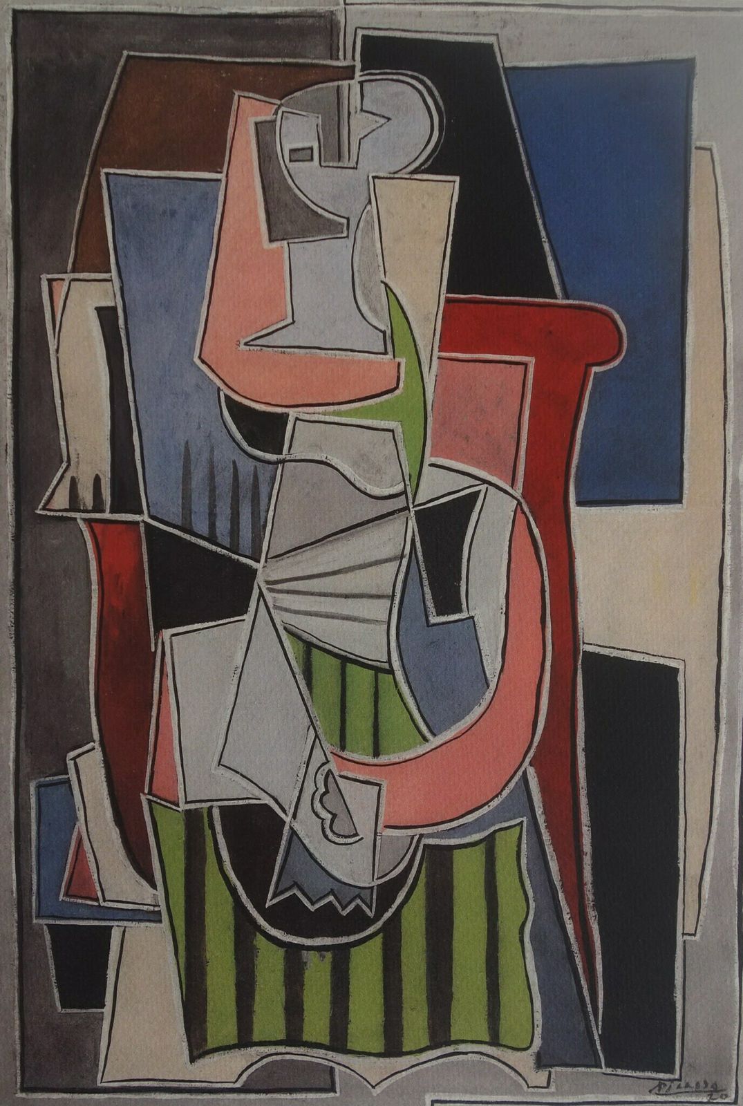 Fine Cubist Limited Edition Print   Portrait Of A Woman, Pablo Picasso, Hand Signed & Numbered photo furniture