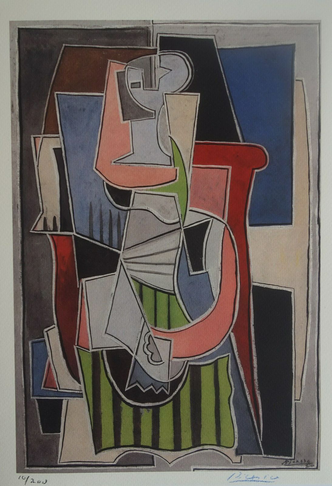 Fine Cubist Limited Edition Print   Portrait Of A Woman, Pablo Picasso, Hand Signed & Numbered photo vintage