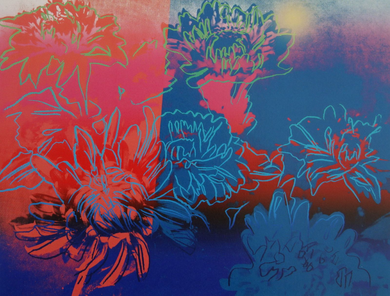 Fine Pop Art Edition Trial Print – Flowers, Andy Warhol, Signed & Stamped With Estate Stamp photo furniture