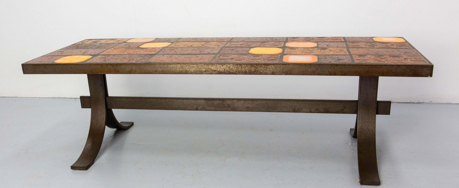 French Coffee Table With Glazed Ceramics In The St Of Roger Capron, Circa 1960 photo furniture