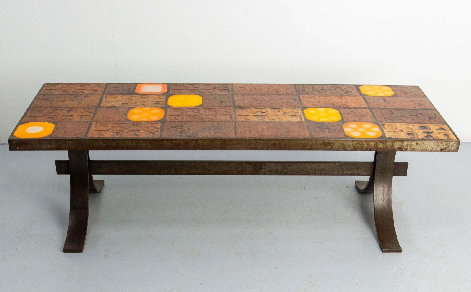 French Coffee Table With Glazed Ceramics In The St Of Roger Capron, Circa 1960 photo 1731.0