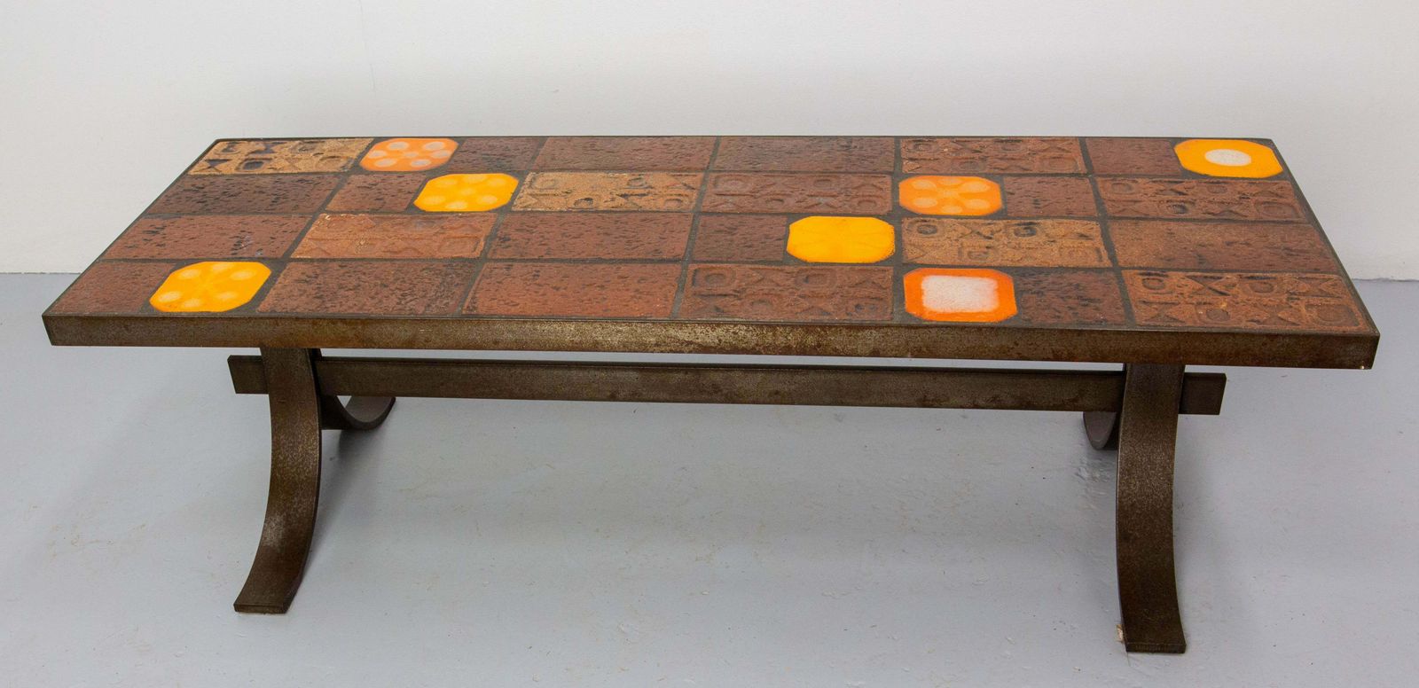 French Coffee Table With Glazed Ceramics In The St Of Roger Capron, Circa 1960 photo buy