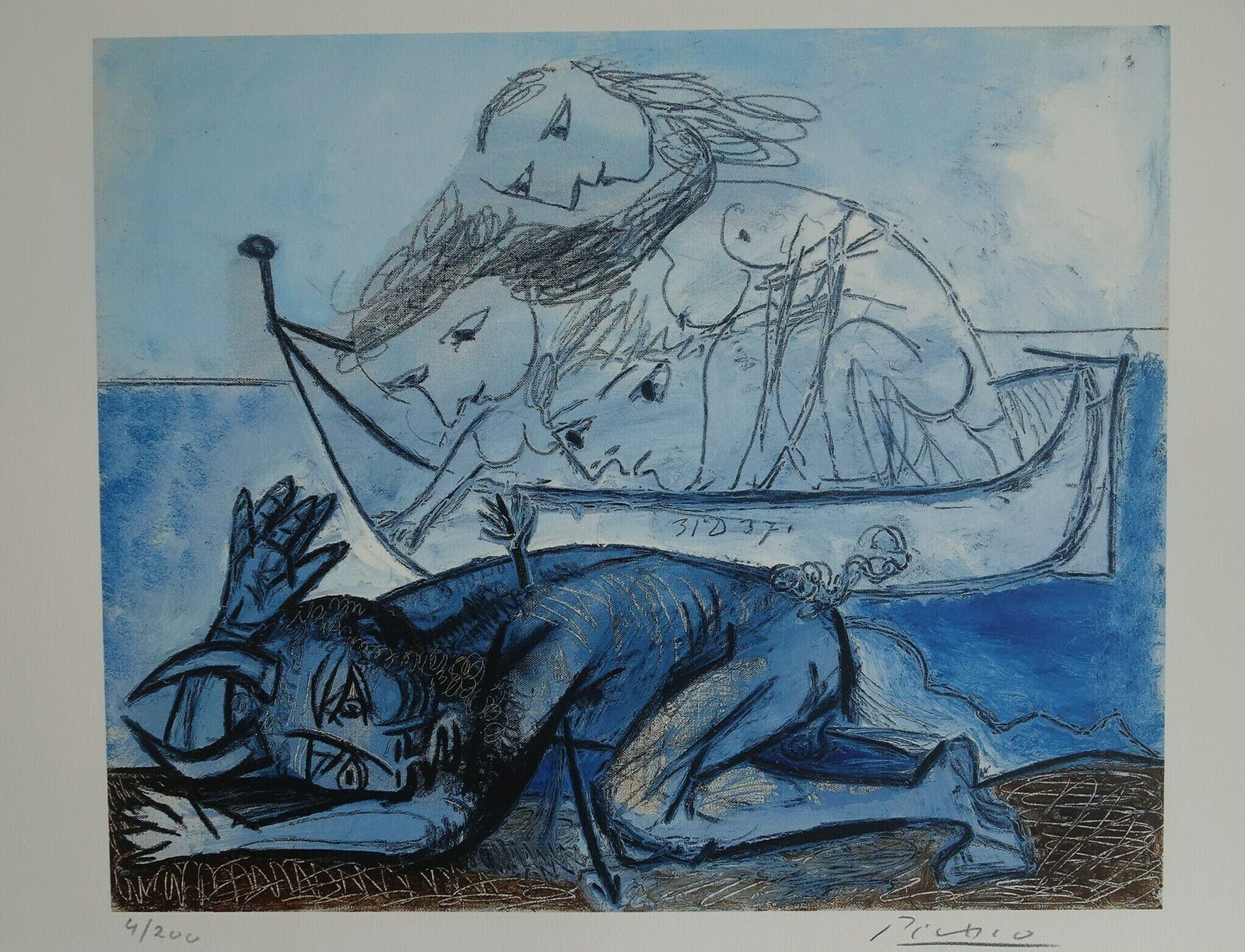 Fine Cubist Limited Edition Print   Mythology, Pablo Picasso, Hand Signed & Stamped