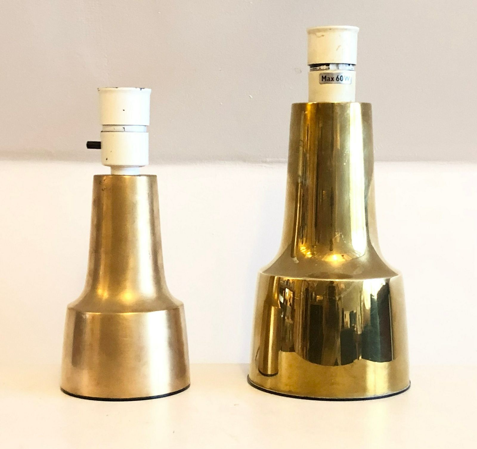 Exclusive Set Of Cohr Design Mid Century Modern Sculptural Brass Table Lamps With Elegant Expression photo furniture