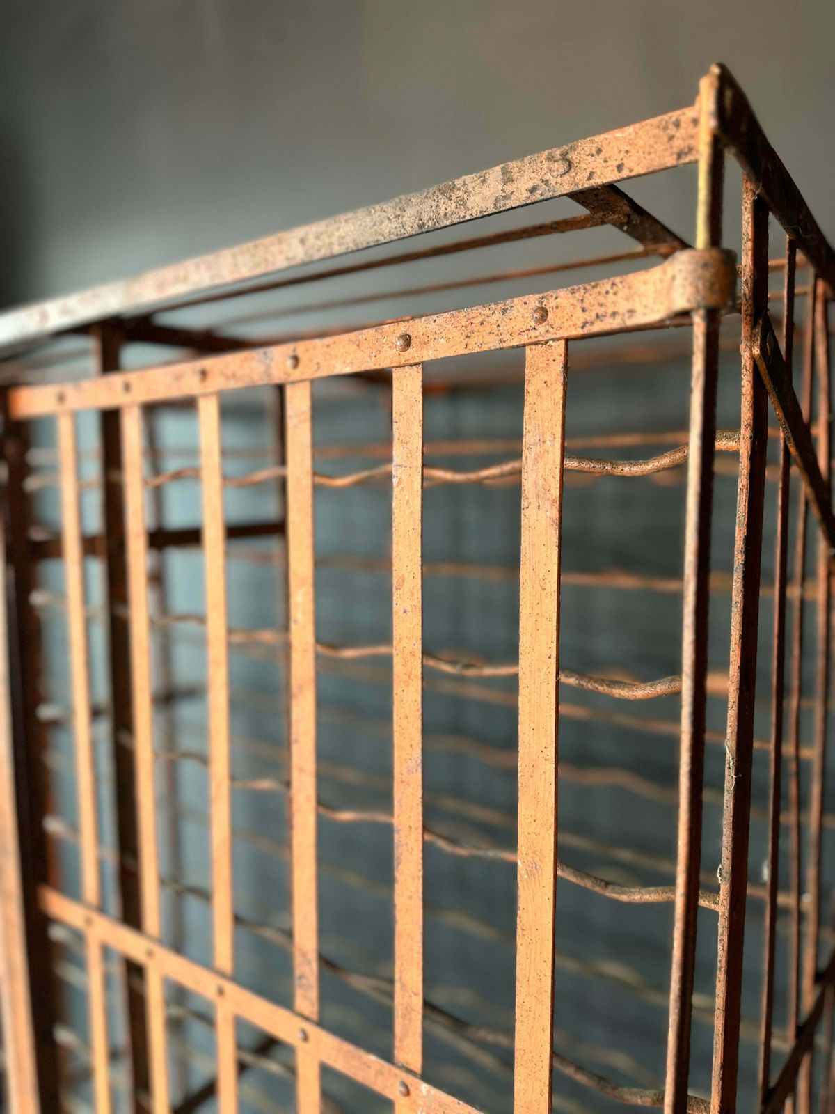 Original French Antique Wine Safe Rack — 300 Bottle Capacity, Red Patina, C.1900–1930 photo 1750.0