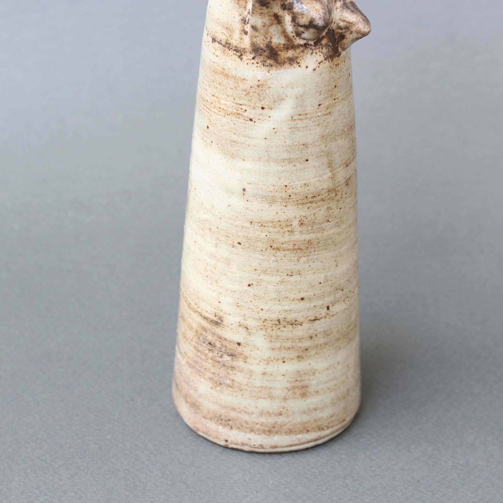 750.0 French Glazed Ceramic Woman With Arms Raised By Jacques Pouchain (Circa 1960s) photo