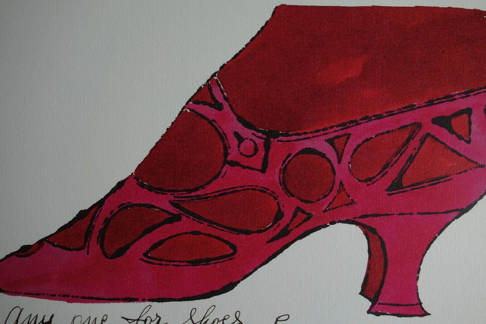 Fine Pop Art Limited Edition Illustration Print   Shoe, Andy Warhol, Signed & Stamped With Estate Stamp photo furniture