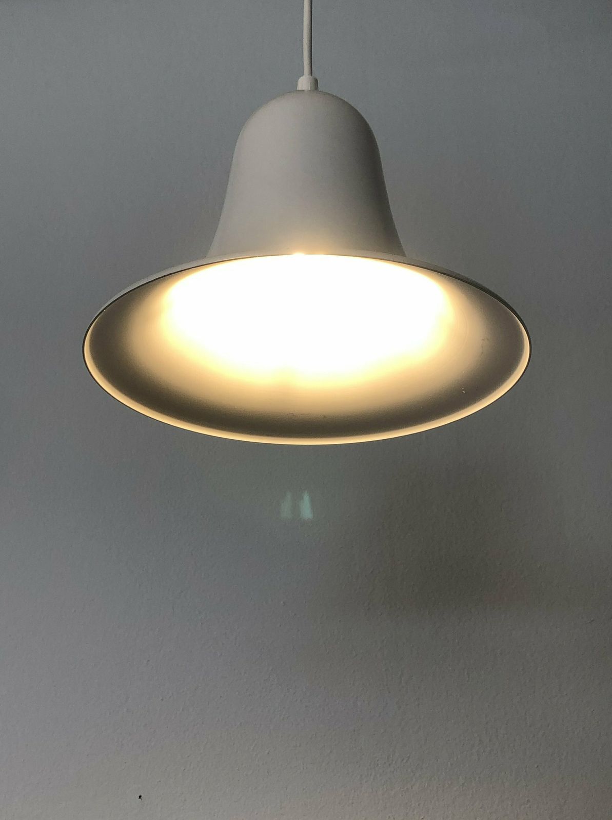 Verner Panton Original Small “Pantop” Mid Century Modern Vintage Ceiling Lamp In White   Design From The 1980s photo vintage
