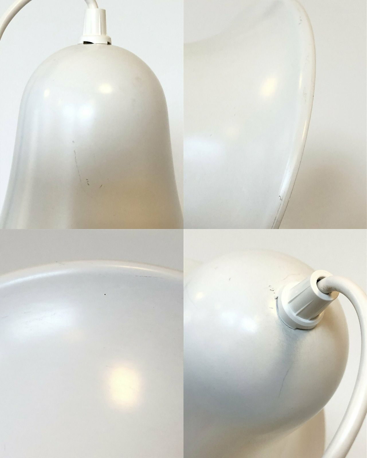 photo vintage Verner Panton Original Small “Pantop” Mid Century Modern Vintage Ceiling Lamp In White   Design From The 1980s