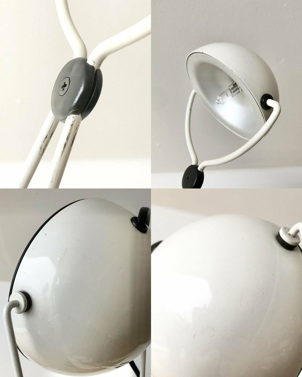 photo for sale Postmodern Italian “Meridiana” Table Lamp In White Metal And Minimalist Expression   Design From The 1970s By Stefano Cevoli For Vermezzo