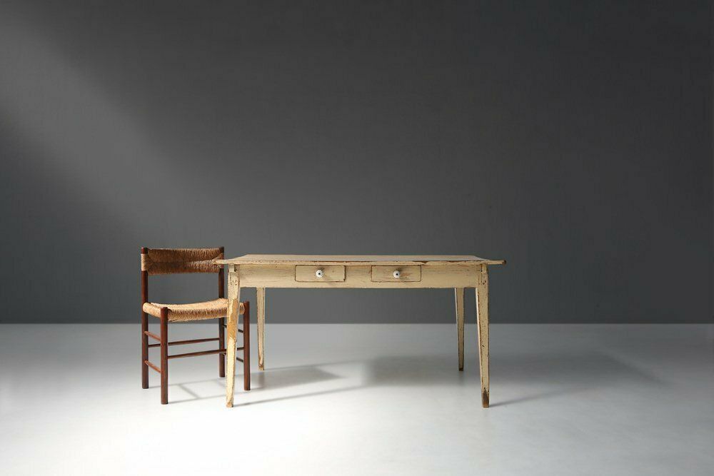 French Farm Table With Tapered Legs, 1800s photo furniture
