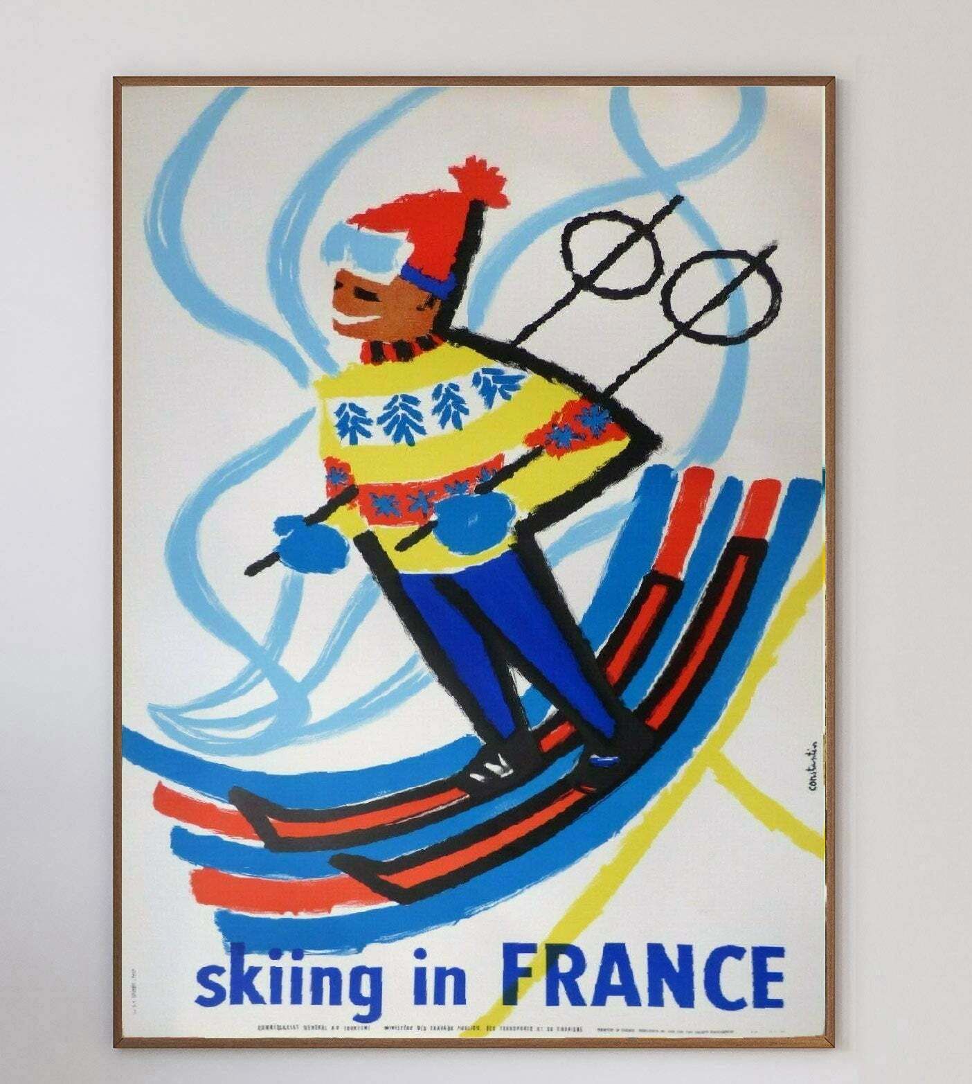 Constantin   Skiing In France Original Vintage Poster photo 763.0