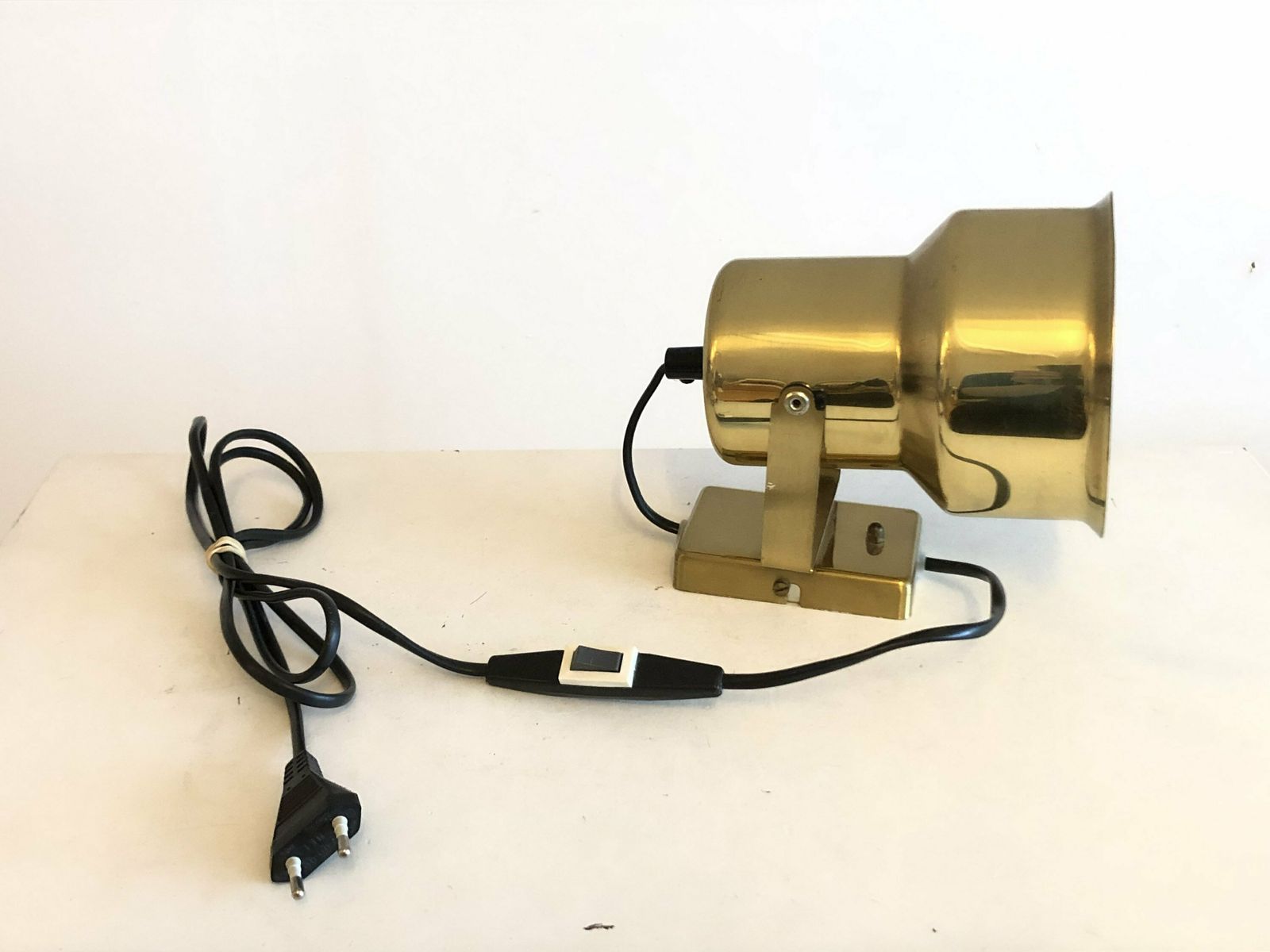 Danish Mid Century Brass Wall Lamp With Adjustable Shade And Great Details   Design By Abo, Randers photo vintage