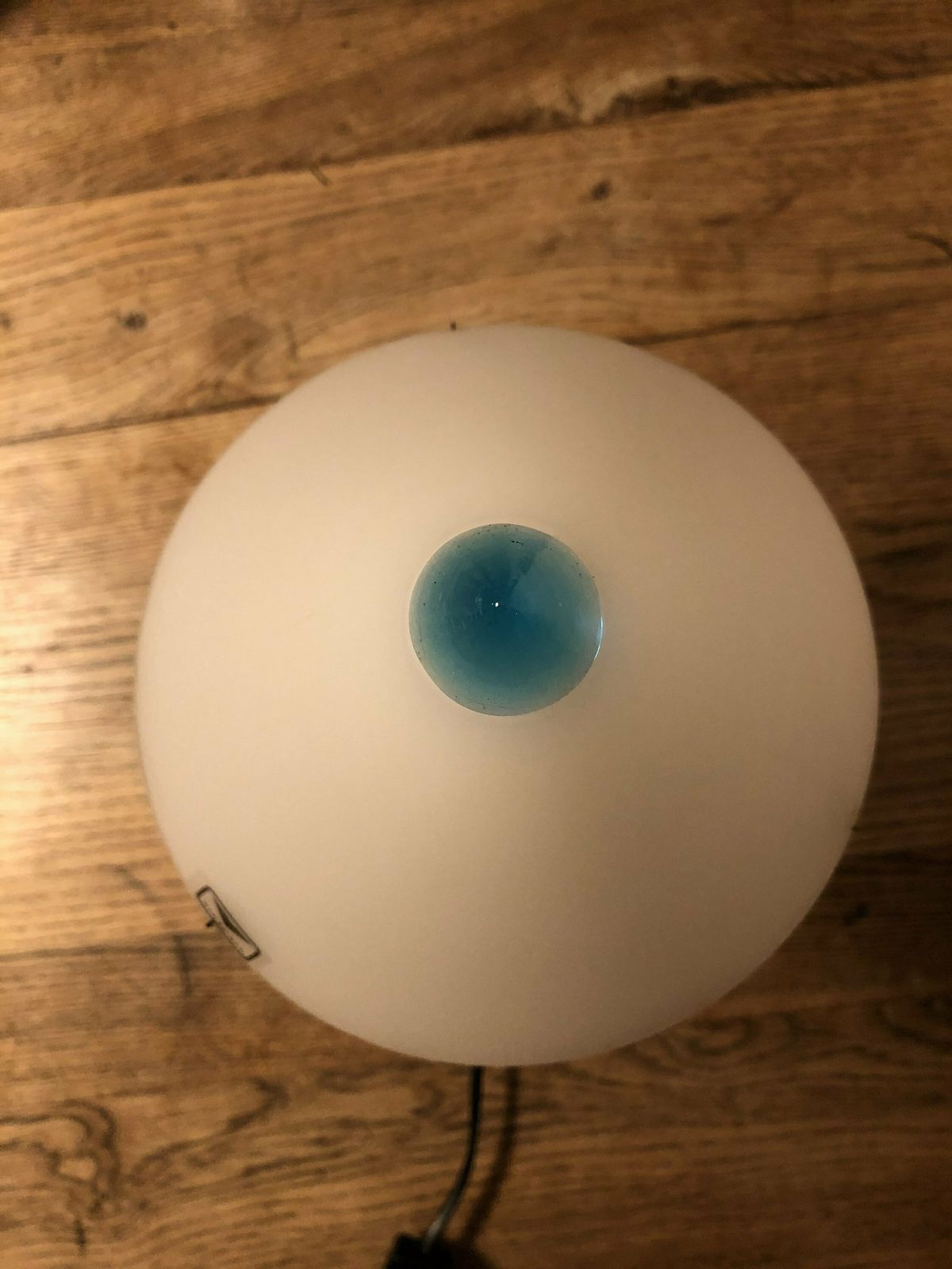 Vintage Italian Postmodern Table Lamp With Marble Base And White And Blue Glass Shade   Design From Victoria photo 221.0