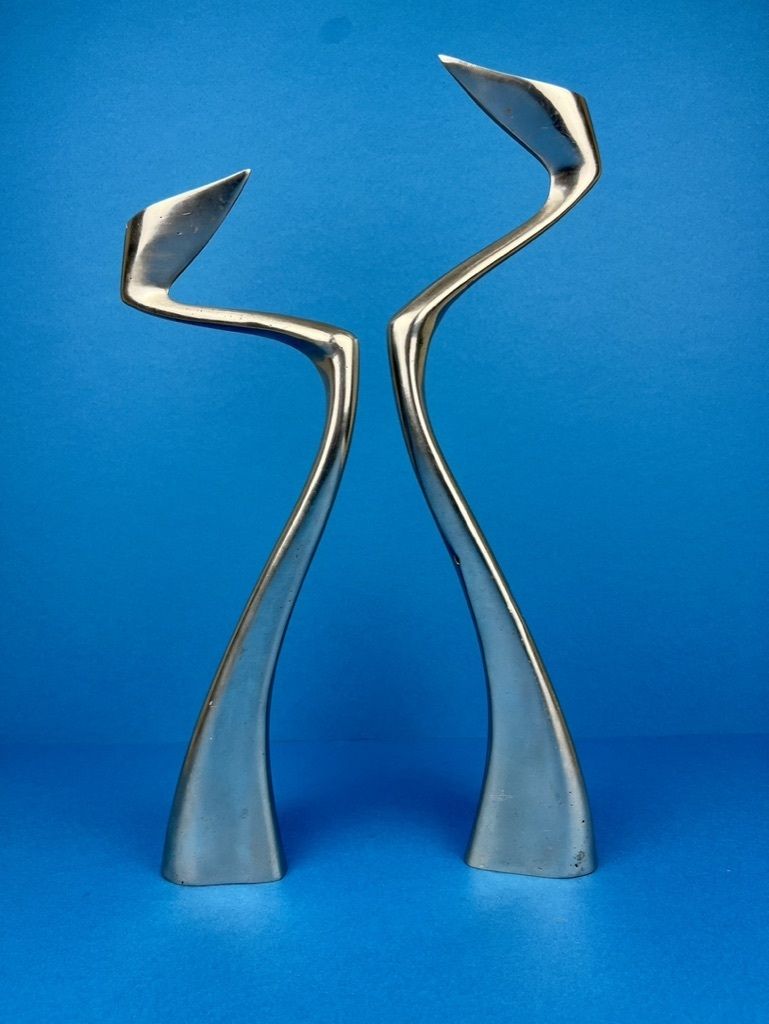 Pair Of Matthew Hilton 'Swan' Candle Holders photo for sale
