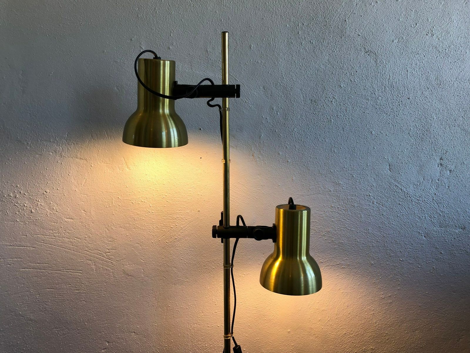 Danish Mid Century Floor Lamp In Gold Painted Metal   Design From E.S. Horn photo for sale