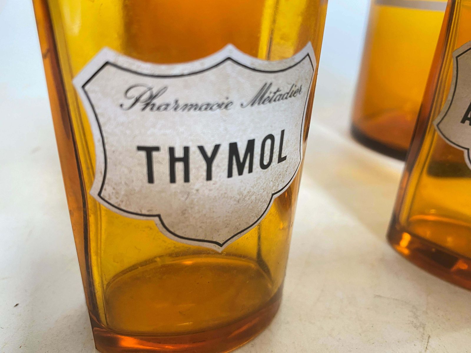 photo furniture French Cobalt Orange Pharmacy Bottles Set Of 4 Circa 20th Century
