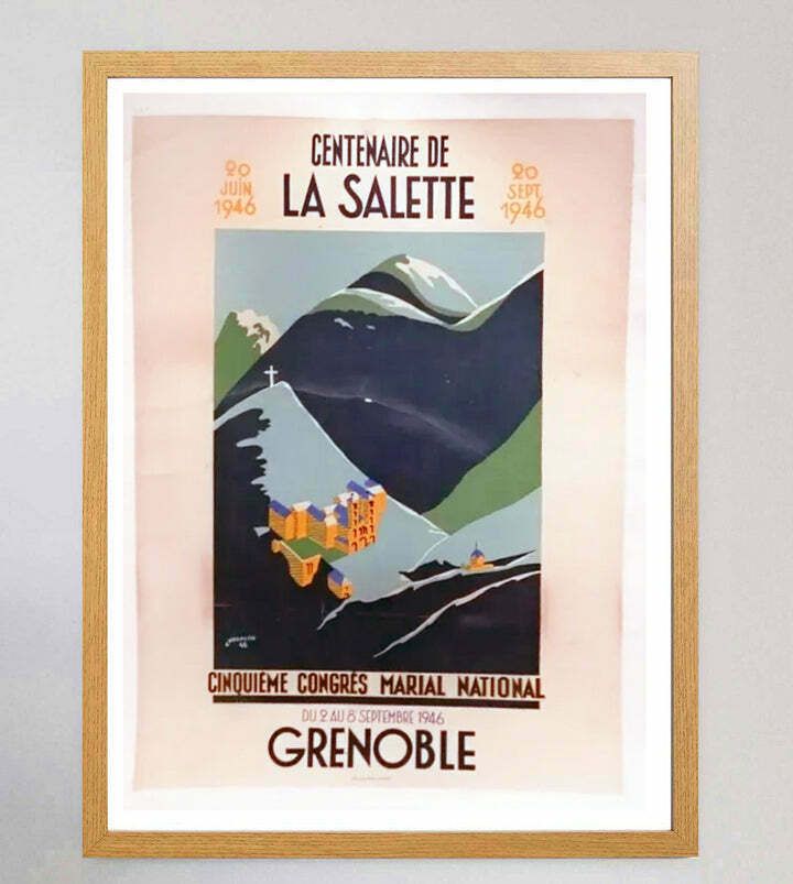 Grenoble   Centenaire De La Salette Original Vintage Poster photo Art