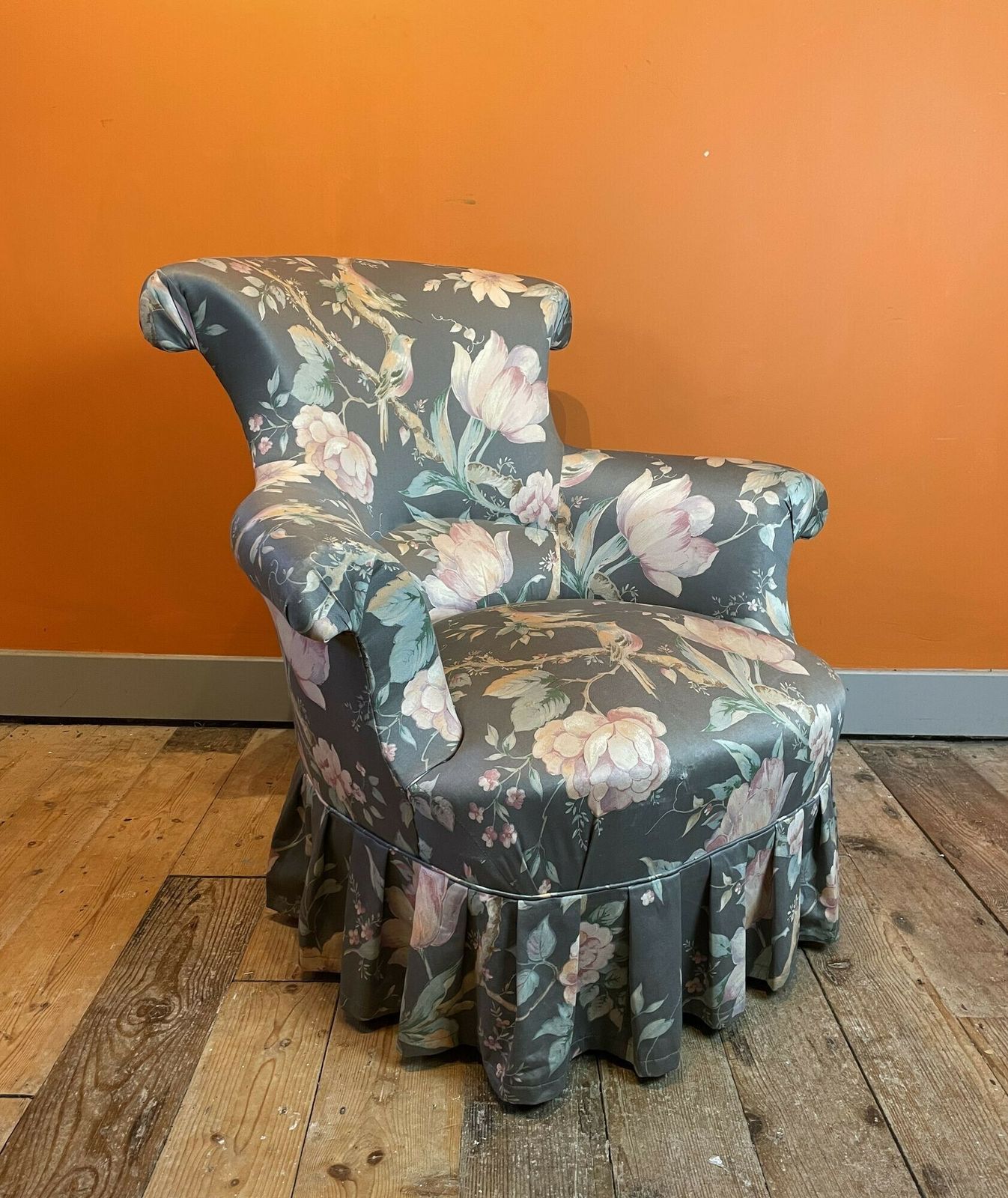 Antique French Napoleon III Scroll Back Armchair For Recovering photo furniture