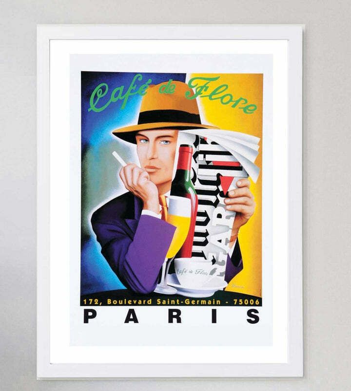 Cafe De Flore   Razzia  Original Vintage Poster photo for sale