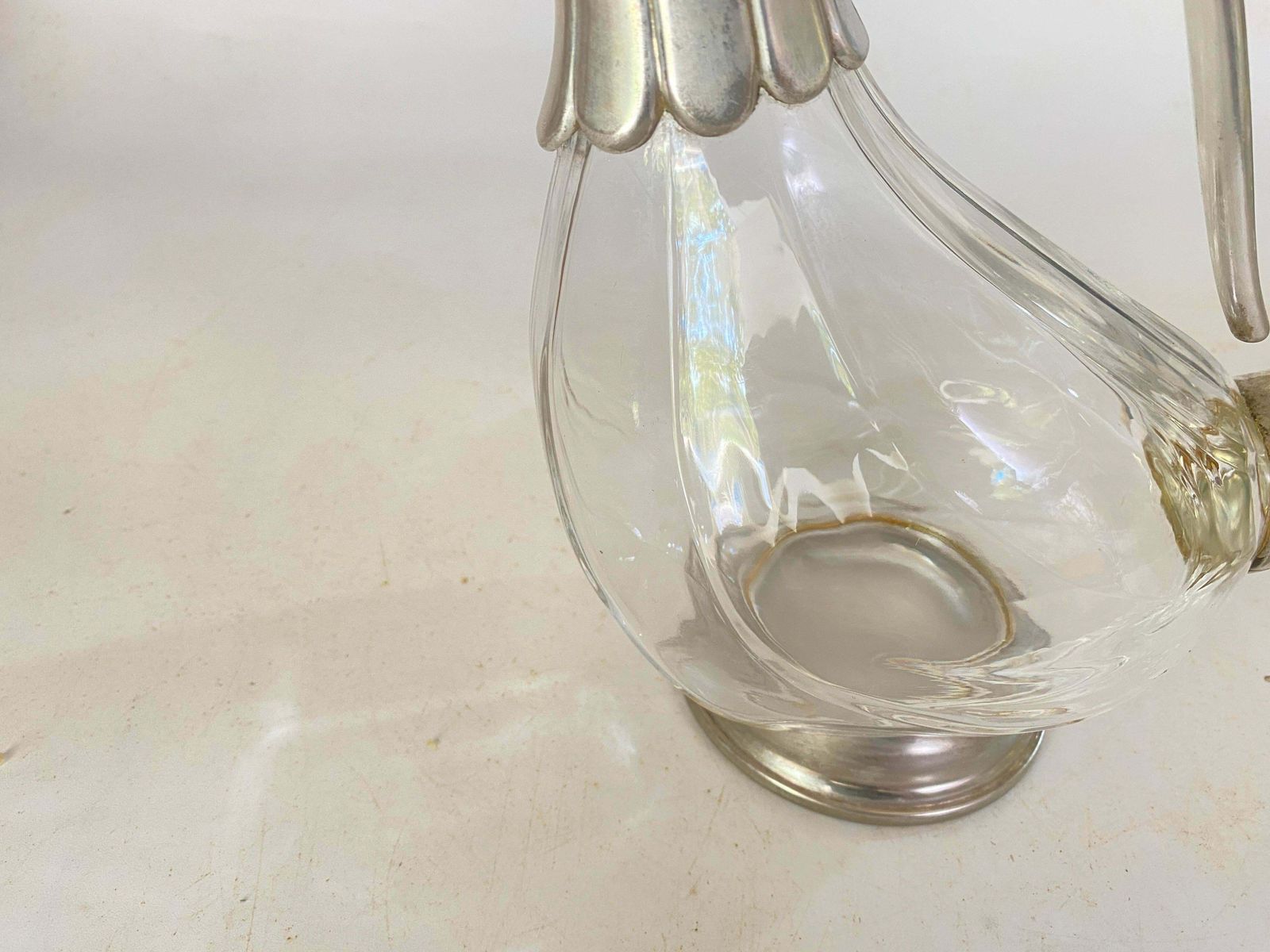 Liquor Bottle In Glass And Metal France 20th Century Silver Color photo furniture