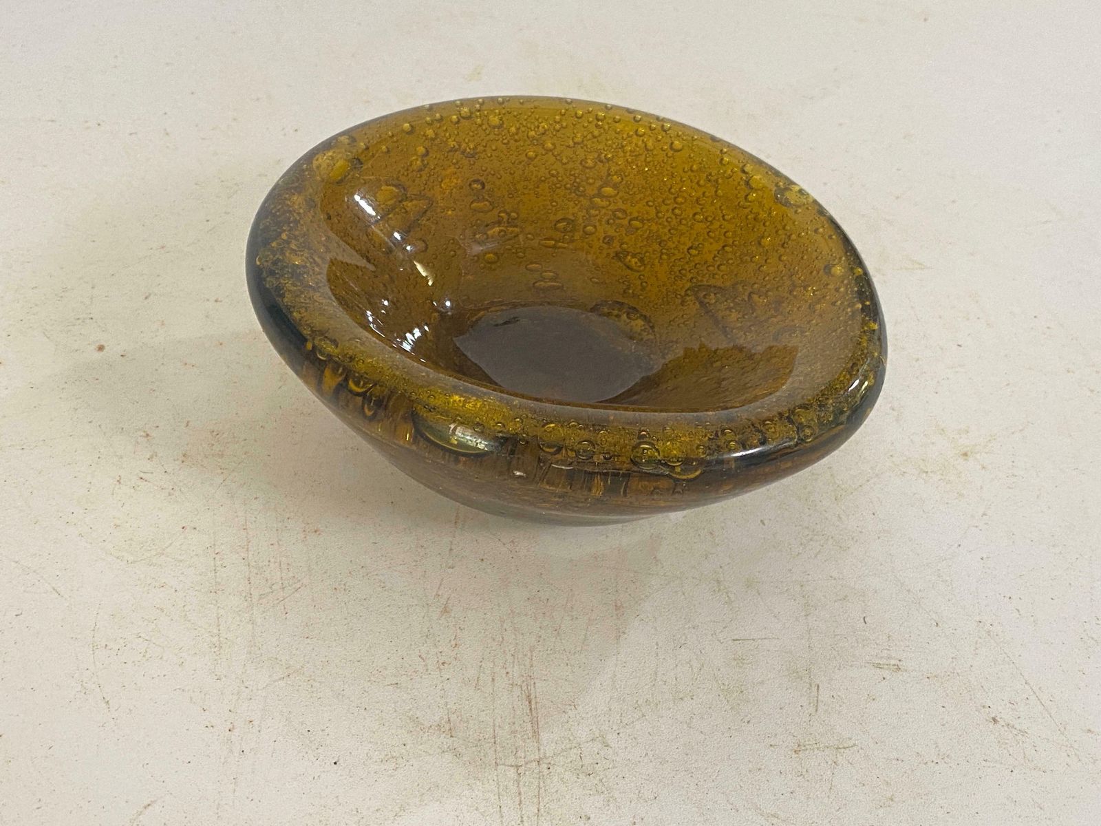 Vide Poche Or Ashtray In Glass, Bubles Patterns France, Circa 1970 From Biot photo furniture