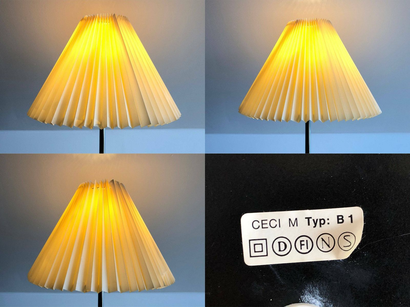 Swedish Vintage Minimalist Postmodern Table Lamp With Chrome And White Metal Base And A Vintage Beige Pleated Shade   Design From Ceci M photo Lighting