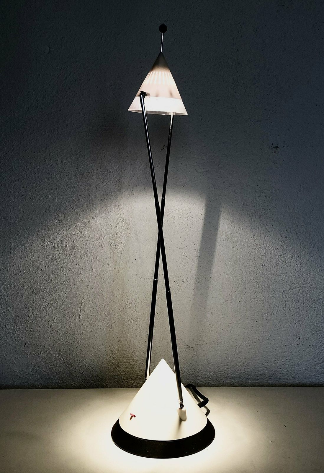 French Vintage Space Age “Satellite” Table Lamp In Black And White Plastic   Design From Avant Premiere photo furniture