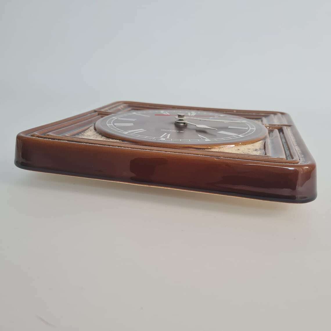 Vintage Keramische Mid Century Diehl Elektronische Wandklok, Duitsland, Jaren 70 photo 112.0