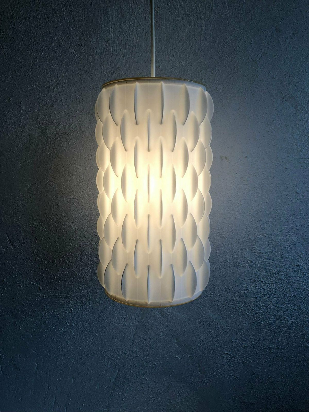 Rare Modernist Danish “Contour 602” Ceiling Lamp In Plastic With Round Spike Pattern   Design By Lars Schiøler For Høyrup Lighting In 1959