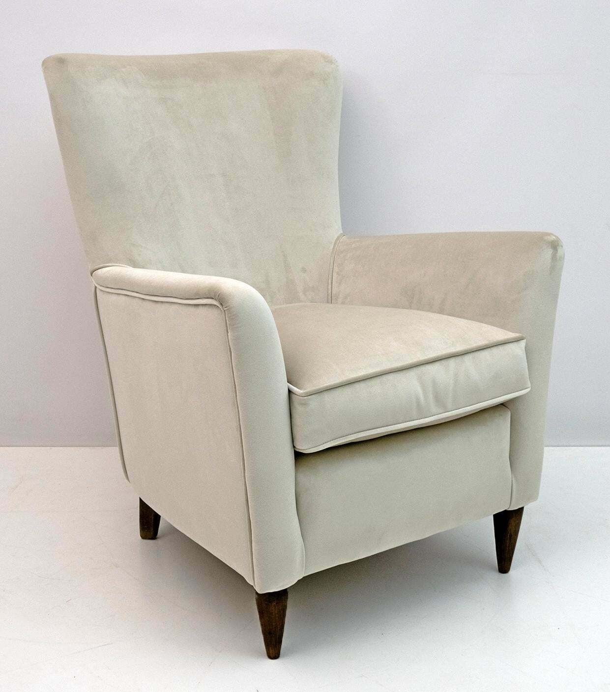 Attributed Gio Ponti Mid Century Modern Italian Velvet Armchair For Isa, 1950s photo furniture